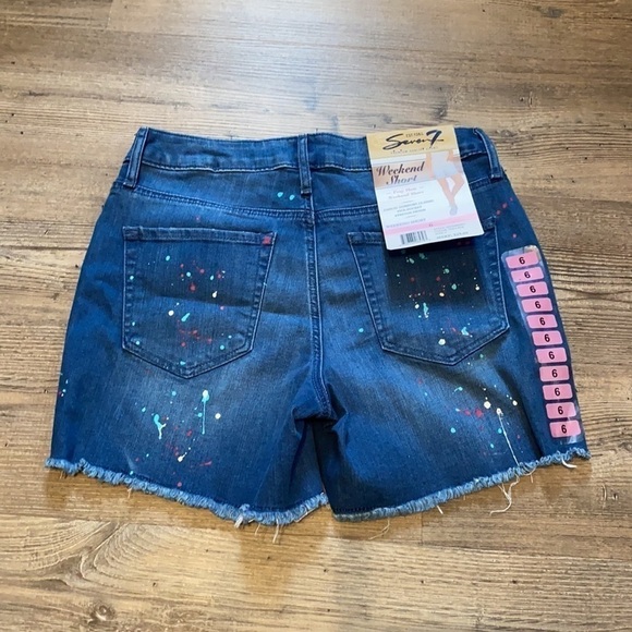 Seven7 Pollack Paint Fringed Hem Vintage Weekend Denim Jean Shorts Size 6 - Picture 4 of 5